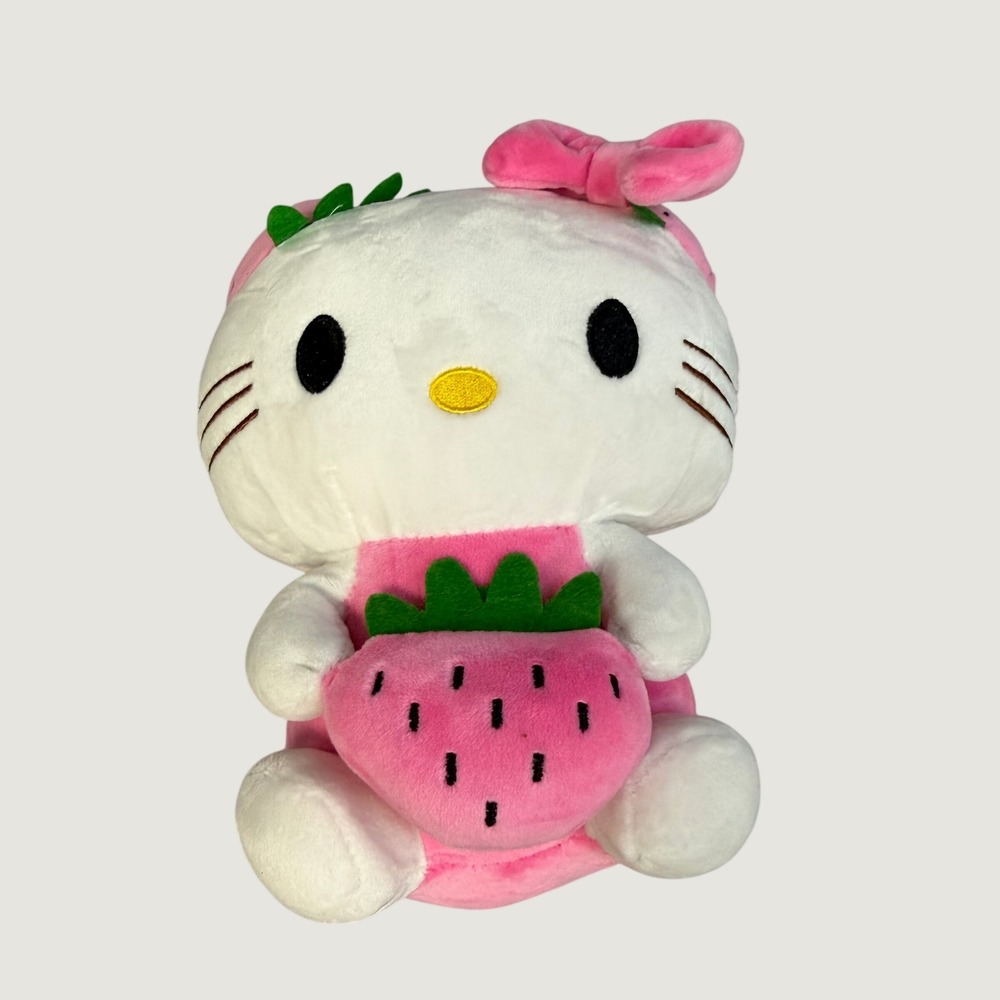 Sanrio Hello Kitty Strawberry Plush Pink White Soft Toy Style ST0423 9 Inch